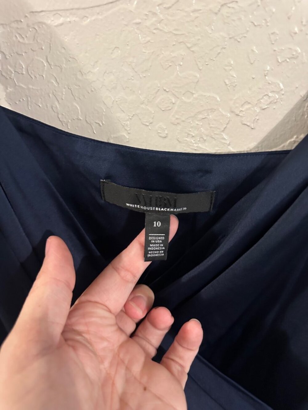 NWT WHBM Deep Blue Silky Sexy Asymmetrical Peplum Crossover Surplice Cami - Picture 5 of 9